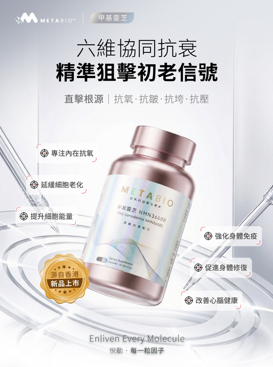 METABIO甲基靈芝 NMN36000 (120粒)|METABIO TMG Ganoderma NMN36000 (120 Capsules)